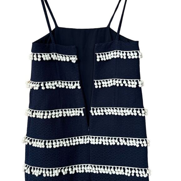 J.crew collection sleeveless dress blue white tassel size 6 - Picture 9 of 11